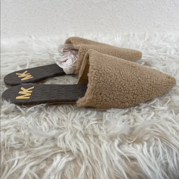 MICHAEL MICHAEL KORS Renee Pointed Toe Slip On Faux Fur Mule Slippers Shoes 10 - Picture 5 of 13